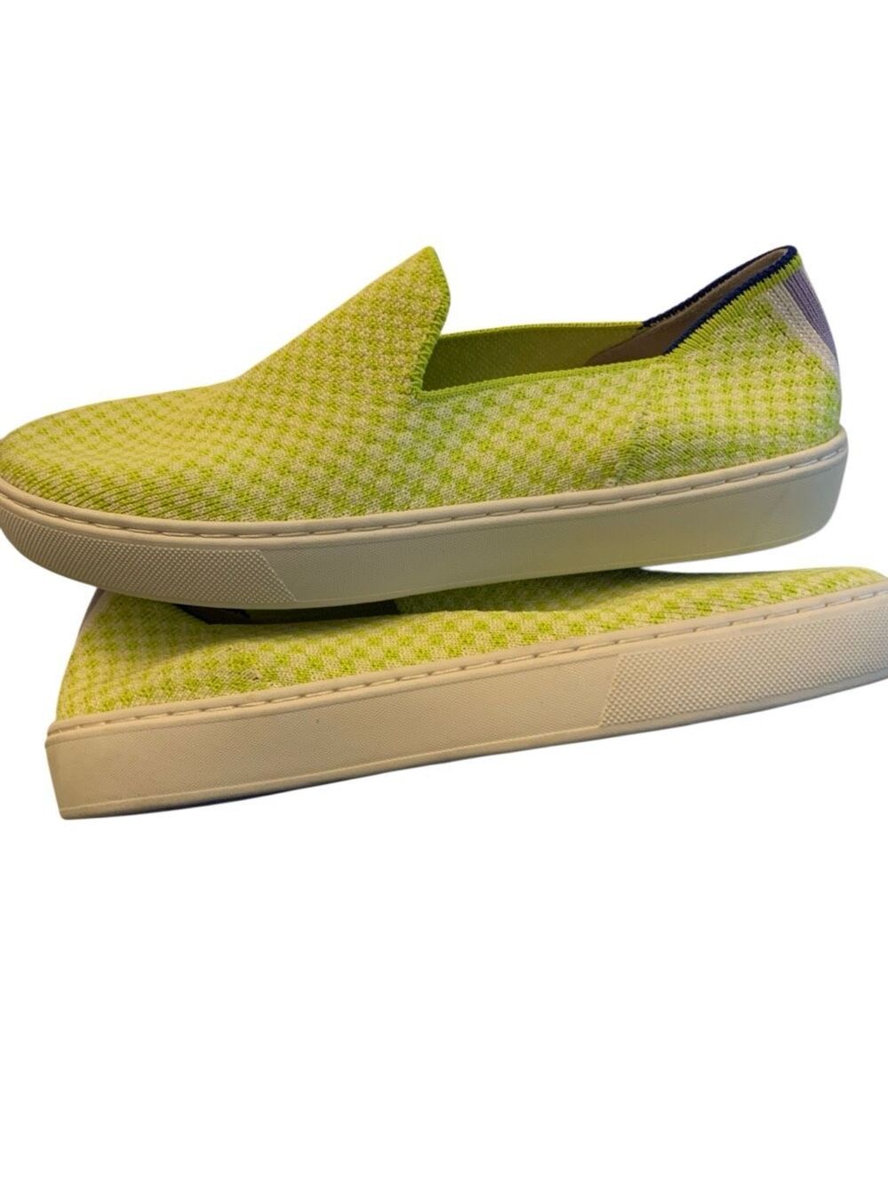 Rothy's the slip on honeycomb electric yellow shoes women's size 7 like new - Picture 3 of 7